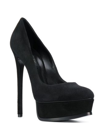 *clipped by @luci-her* black Casadei classic platform pumps