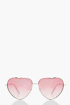 Alice Pink Lense Love Heart Sunglasses