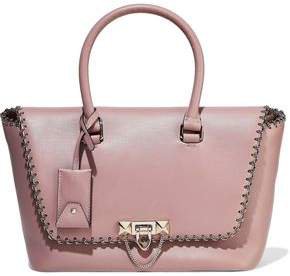 Chain-trimmed Leather Tote