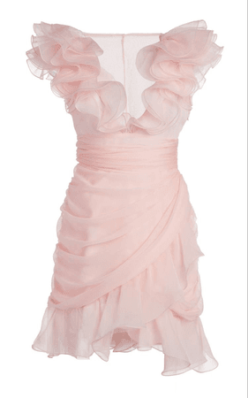 pink ruffle tulle dress
