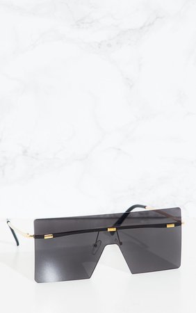 Black Frameless Square Sunglasses | PrettyLittleThing