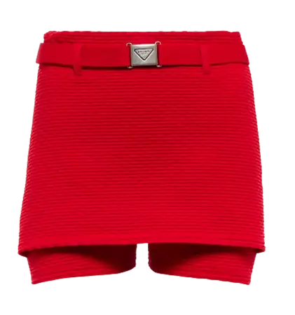 Prada Jacquard Red Shorts