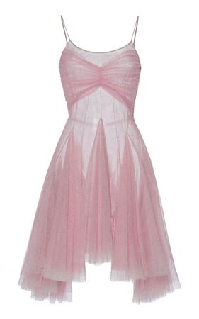 pink sheer tulle dress overlay