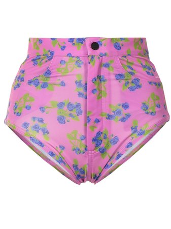 Shop Natasha Zinko floral mini shorts with Express Delivery - FARFETCH