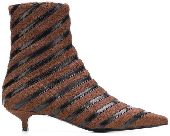 striped ankle boots
