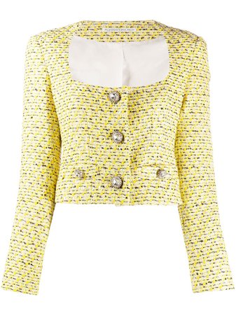 Alessandra Rich Tweed Cropped Jacket - Farfetch