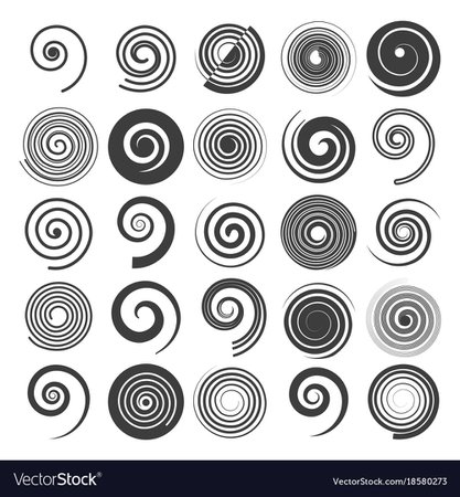 Spiral swirls icons Royalty Free Vector Image - VectorStock