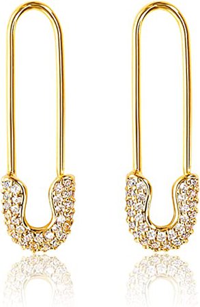 Amazon.com: Safety Pin Earrings for Women | Paper Clip Earrings, Dangle Earrings For Women | Hypoallergenic 14k Gold Earrings | Gold Plated Hoop Earrings, Safety Pin Jewelry, Paperclip Earrings: Clothing, Shoes & Jewelry