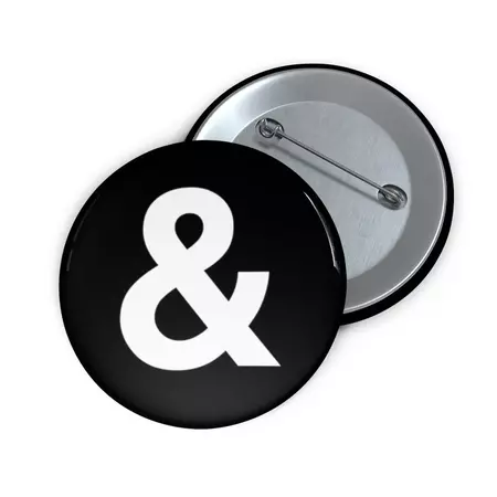 White/black Ampersand Symbol Pin Buttons - Etsy | CowboyYeehaww