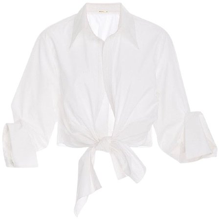 White tie knot blouse