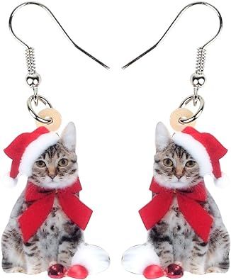 Christmas Cat Earrings