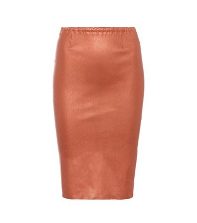 Gilda metallic leather skirt