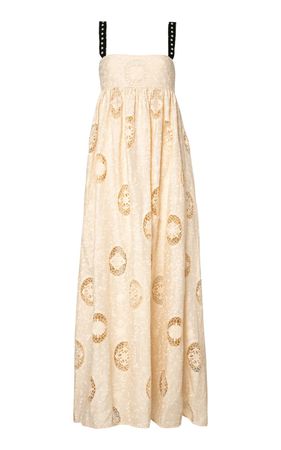 Verbena Platero Embroidered Linen Maxi Dress By Agua By Agua Bendita | Moda Operandi