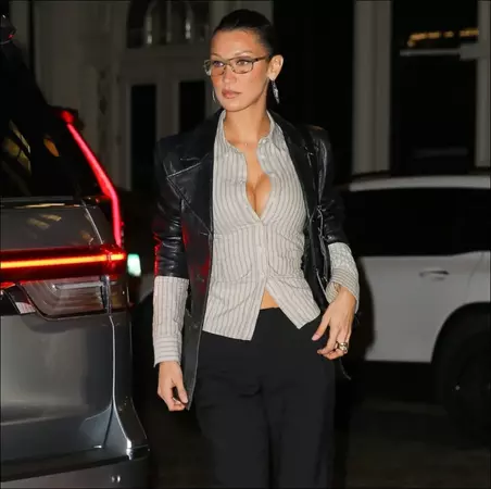 Bella Hadid's Undone Button-Down Shirt and Reading Glasses Revive the Sexy Librarian Look - Yahoo Sports