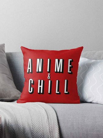"Anime & Chill" Throw Pillows by Waveshine | Redbubble