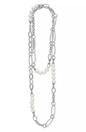 LAGOS Luna Freshwater Pearl Station Necklace | Nordstrom