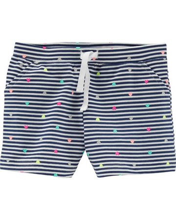Baby Girl Striped Polka Dot French Terry Shorts | Carters.com