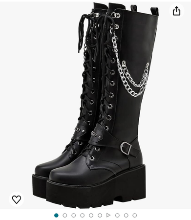 Tall boots with chain