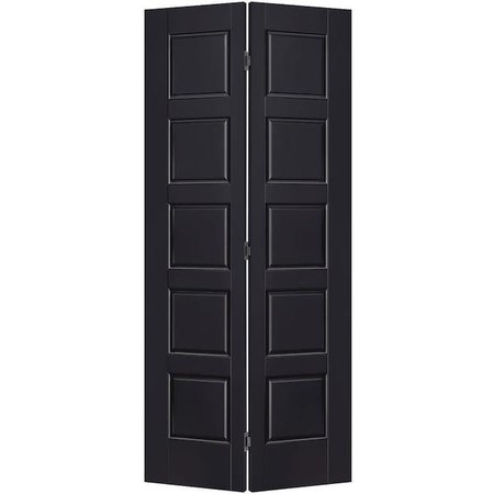 Masonite Riverside 36-in x 80-in Midnight 5-Panel Equal Molded Composite Bifold Door (Hardware Included) in the Closet Doors department at Lowes.com