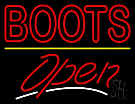 Red Boots Open Neon Sign - Boots Neon Signs - Every Thing Neon
