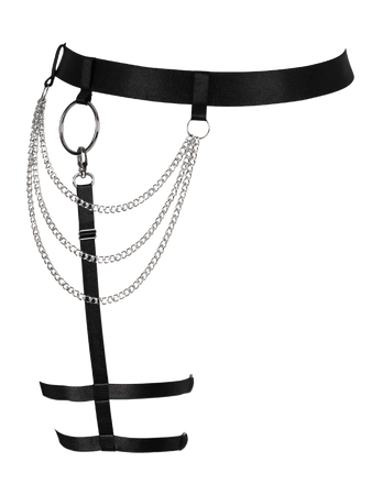 black leg harness with chain