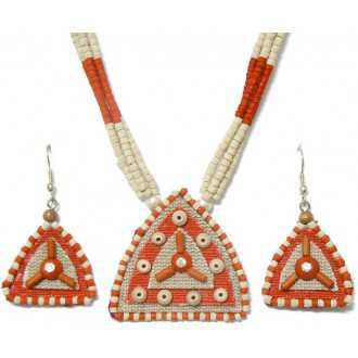 orange and white necklace and earrings - Google Search