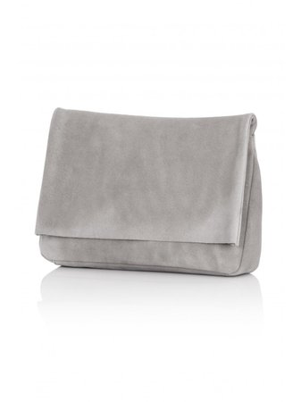 Dove Grey Suede Oversized Clutch Bag – Lavish Alice