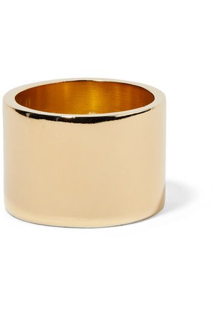 Jennifer Fisher | Stripe gold-plated ring | NET-A-PORTER.COM