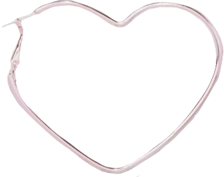 pink heart shaped hoop earring