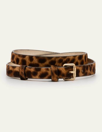 Skinny Buckle Belt - Tan Leopard | Boden US