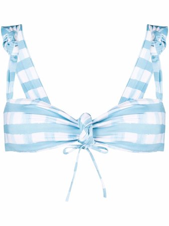 Shop Jacquemus gingham knotted bikini top with Express Delivery - FARFETCH