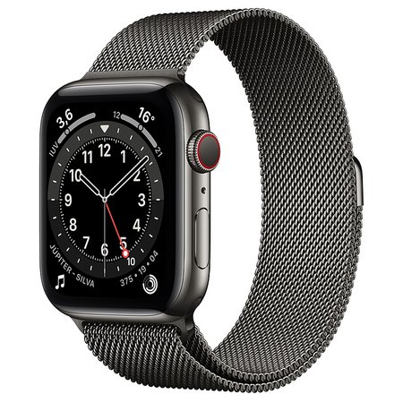 Apple Watch Series 6 GPS + Cellular • Caixa grafite de aço inoxidável – 44 mm • Pulseira grafite estilo milanês - Apple (BR)