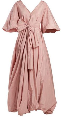 Leegan Tie Waist Taffeta Gown - Womens - Light Pink