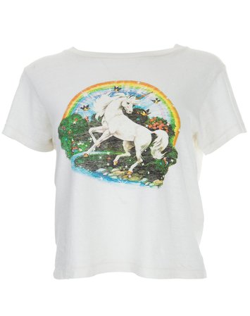 Unicorn Dream Graphic Classic Tee in Vintage White | RE/DONE