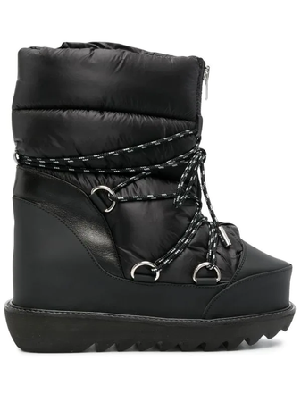 sacai quilted lace-up ankle boots