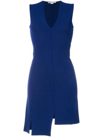 STELLA MCCARTNEY Stella Mccartney Asymmetric Plunge Dress - Blue