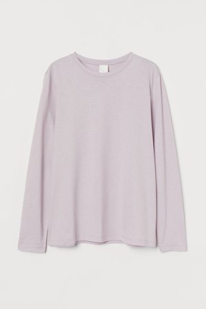 Long-sleeved Jersey Top - Pink