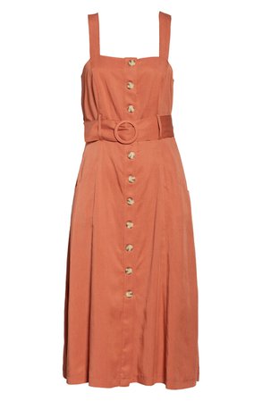 Forest Lily Belted Button Front Dress | Nordstrom