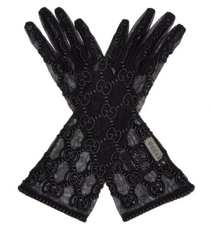 gucci black lace gloves