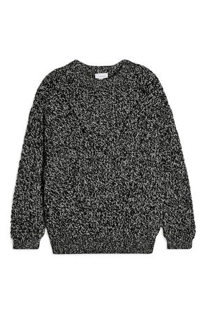 Topshop Chunky Pointelle Sweater grey