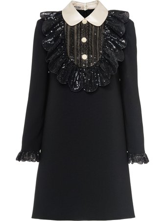 Shop black Miu Miu embellished faille cady dress with Express Delivery - Farfetch