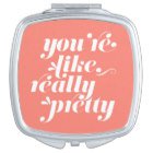 Pretty Pink Lips Round Compact Mirror | Zazzle.com
