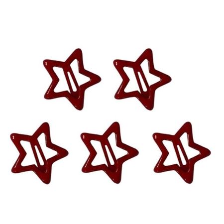 red star hairclips