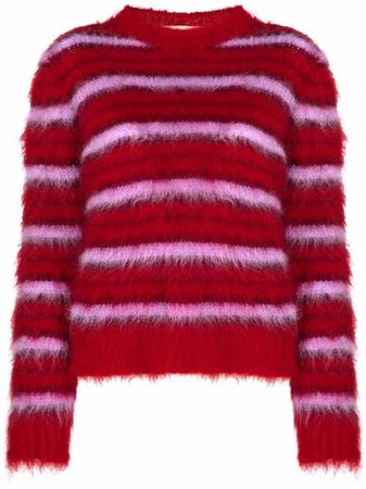 Shop Marni round-neck striped jumper with Express Delivery - FARFETCH