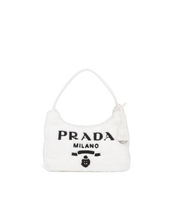 Prada Synthetic Re-edition 2000 Terry Mini-bag in White/Black (White) - Lyst