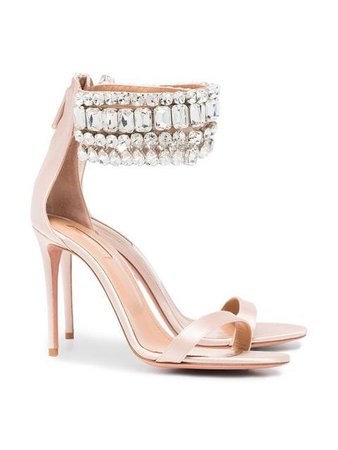 Aquazzura Pink Gem Palace 105 satin sandals $1,832 - Buy SS19 Online - Fast Global Delivery, Price
