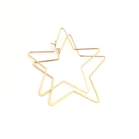 Gold star hoops
