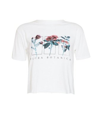 White Floral Print ‘Flora Botanica’ T-Shirt | Miss Selfridge