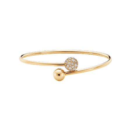 Tiffany HardWear Diamond Ball Bypass Bracelet in 18k Gold