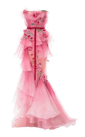 Pink long coctail dress